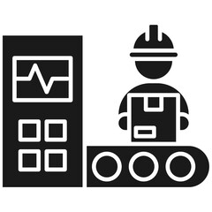 Assembly Process Glyph Icon Element For Design