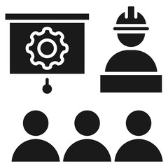 Workforce Training Glyph Icon Element For Design