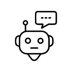 Smart AI Assistant Icons – Clean Line Art Vector for Modern UI Design