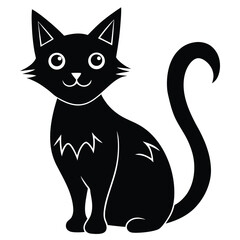 vector illustration of black cat