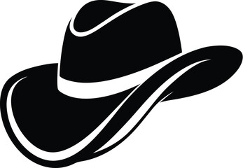 cowboy hat silhouette, cowgirl hat icon, western line drawing
