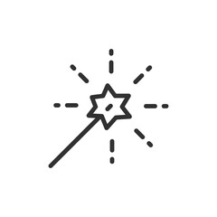 Sparkler stick, linear icon. Festive handheld firework for celebration. Line with editable stroke.