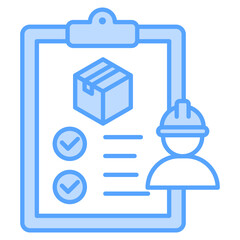 Production Planning Blue Icon Element For Design