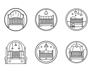 crib icon silhouette vector illustration