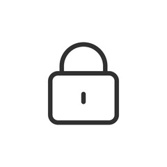 Padlock icon, linear style. Secure, privacy, or locked content. Line with editable stroke.