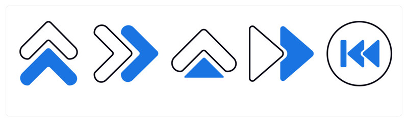 A set of 5 mix icons as arrow, map, navigation