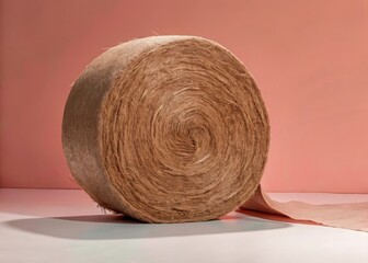 Round hay bale isolated on a white background