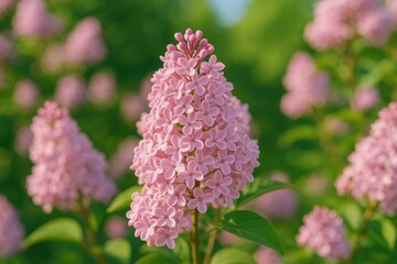Fototapeta premium Close-up of a delicate pink lilac blossom