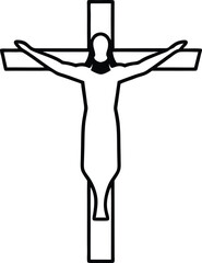 Crucifixion A Simple Line Drawing of Jesus Christ on the Cross