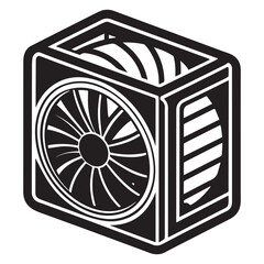  fan cooler icon silhouette vector illustration
