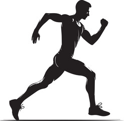 Athlete No 18 Vector Illustration – High-Energy Sports Character in Motion Pose

