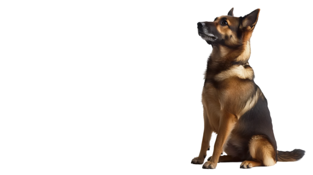 Focused Shepherd Sitting Up