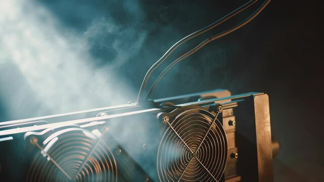 Dusty and Silent Bitcoin Mining Rig Powered Down