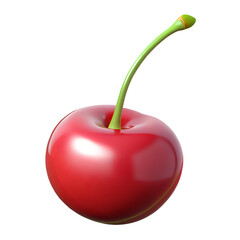 cherry, 3d cartoon ,isolated on transparent white background