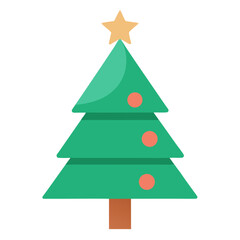 Fototapeta premium Christmas tree new year winter vector on white background.