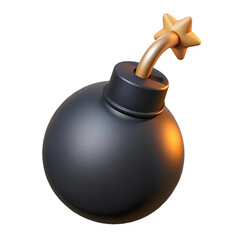 bomb, 3d cartoon ,isolated on transparent white background
