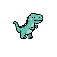 Vector art of a cute cartoon dinosaur with a friendly smile isolated on white background