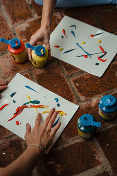 Artistic expression through colorful hand painting