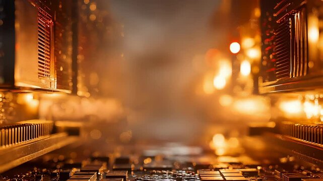 Macro View of Heat Haze Rising from a Mining GPU