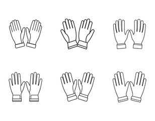 minimal gloves silhouette vector illustration