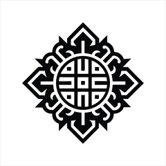 Chinese Traditional Ornament Silhouette Vector
