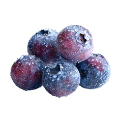 Fototapeta premium Frozen Blueberries – Fresh Wild Berry PNG on White