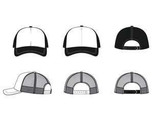 Fototapeta premium Collection of baseball caps in various colors