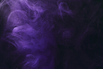 Abstract colorful background. Moving flow of purple paints, fluid liquid art, space sky