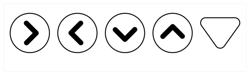 A set of 5 mix icons as arrow, map, navigation