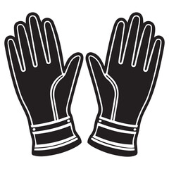 black leather gloves