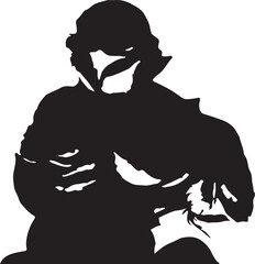 A flower man insilhouette.