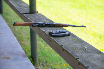 Shooting range isolated subject, selective focus, fun activity, secend amendmend theme