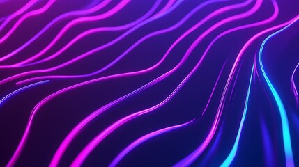 Obraz premium Abstract neon wave background with flowing luminous lines and vibrant colors
