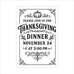 Premium Thank giving Day Flyer Design Template Black And White Background