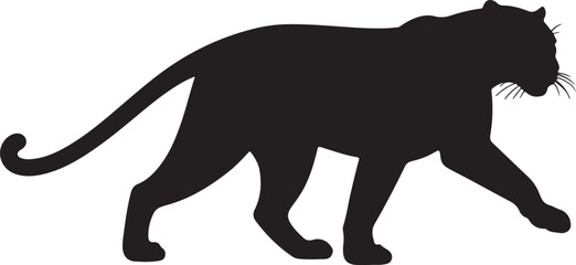 Amazon black panther in silhouette pure.