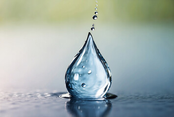 Sad Water Droplet Formed in the Shape of a Single Tear