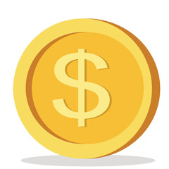 gold coin. Gold coin with dollar sign vector 