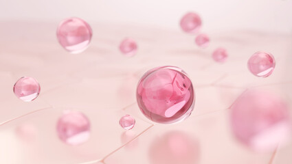 PDRN Exosome micro molecules for skin regeneration 3D render