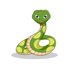 cute green cartoon snake illustration
