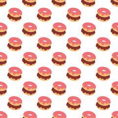 Seamless Pattern of Donut Illustration