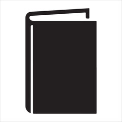 Simple Black Book Icon: Minimalist, Modern, and Clean Design for Education, Literature, or Knowledge Concepts.silhouette