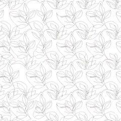 Seamless pattern with floral and leaf elements, a vibrant vector illustration for nature-inspired designs and vintage backdrops