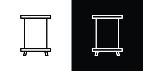 Roll up banners icon. Isolated object on a black and white background.