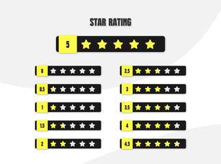 yellow and black version infographic template star rating rating of some product