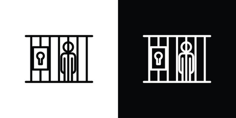 Jail icon. Isolated object on a black and white background.