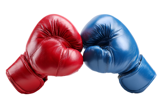 Red and Blue Boxing Gloves Ready for a Fight Competition