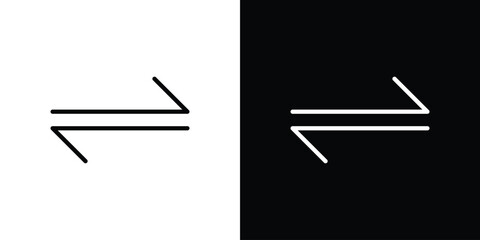 Double arrow icon. Isolated object on a black and white background.
