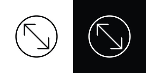 Diameter icon. Isolated object on a black and white background.