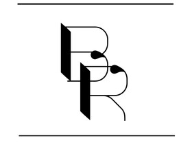 Minimalist RB Monogram – Overlapped Calligraphy Letters Logo, Luxury RB Alphabet Logo – Elegant R and B Emblem in Script Style