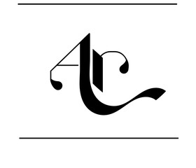 Minimalist AR Monogram – Modern A and R Overlapping Calligraphy Letters